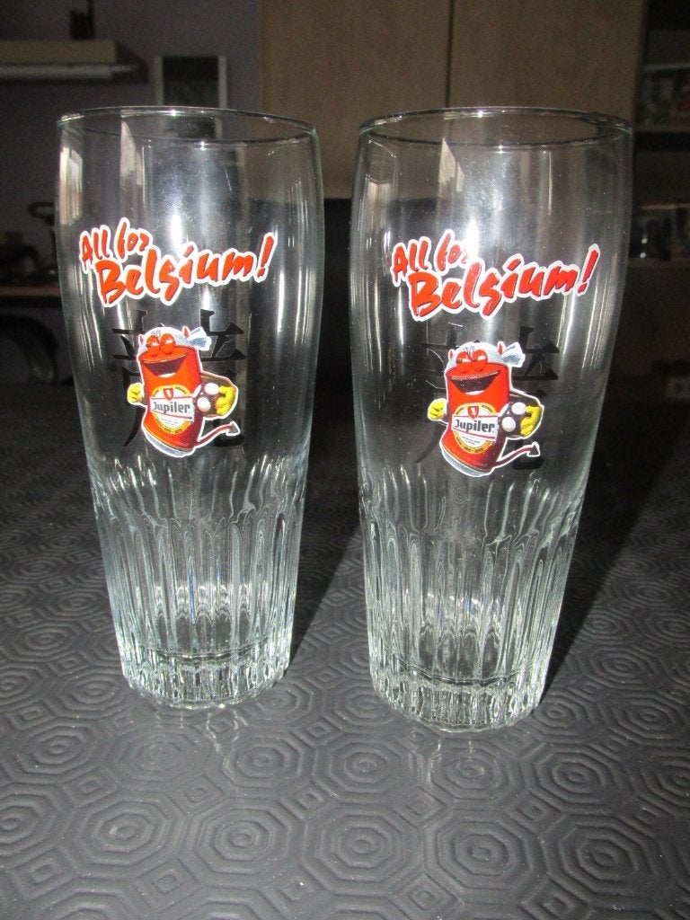 Verres JUPILER "ALL LES BELGIUM" (lot de 2 verres), Collections, Enlèvement, Comme neuf, Verre ou Verres, Jupiler
