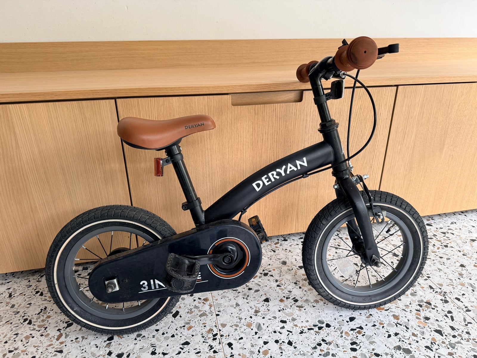 Kinderfiets 12” Deryan, Enlèvement, Comme neuf, Moins de 16 pouces, Stabilisateurs