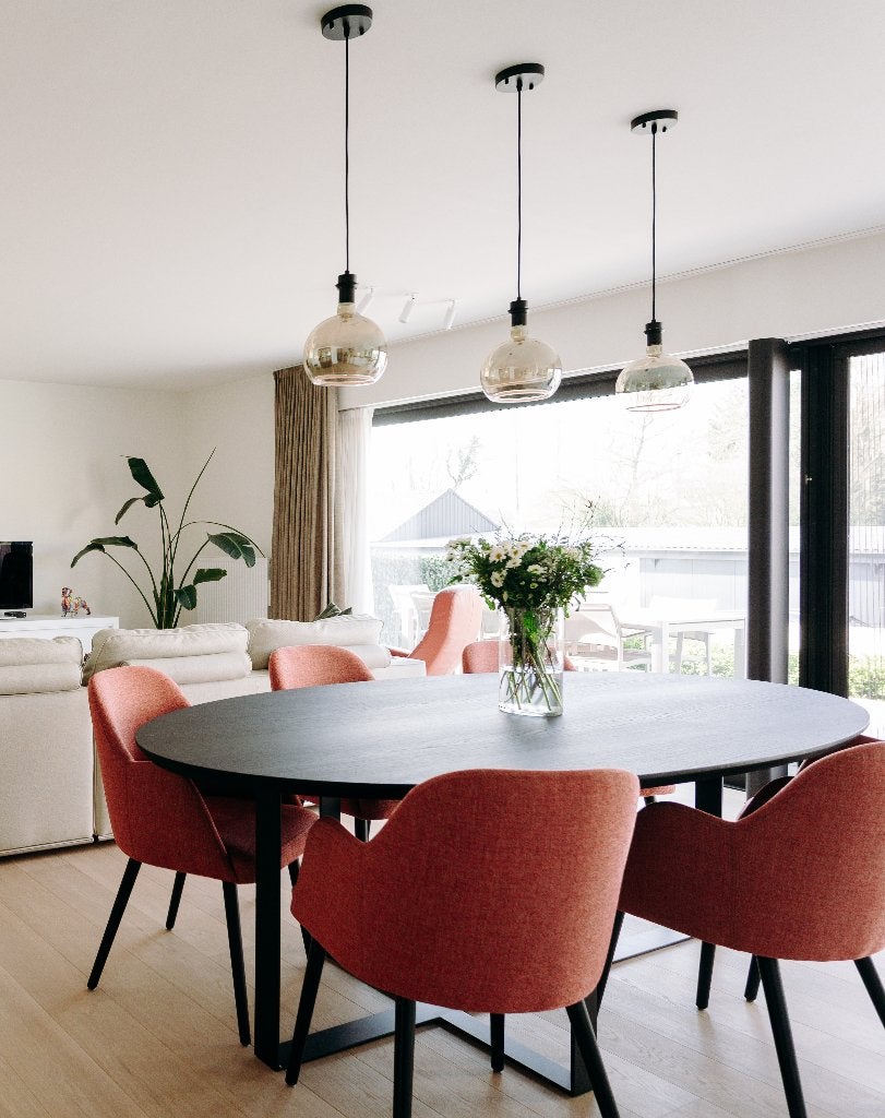Eettafel met 6 stoelen, Huis en Inrichting, Ophalen, 100 tot 150 cm, Eikenhout, 200 cm of meer