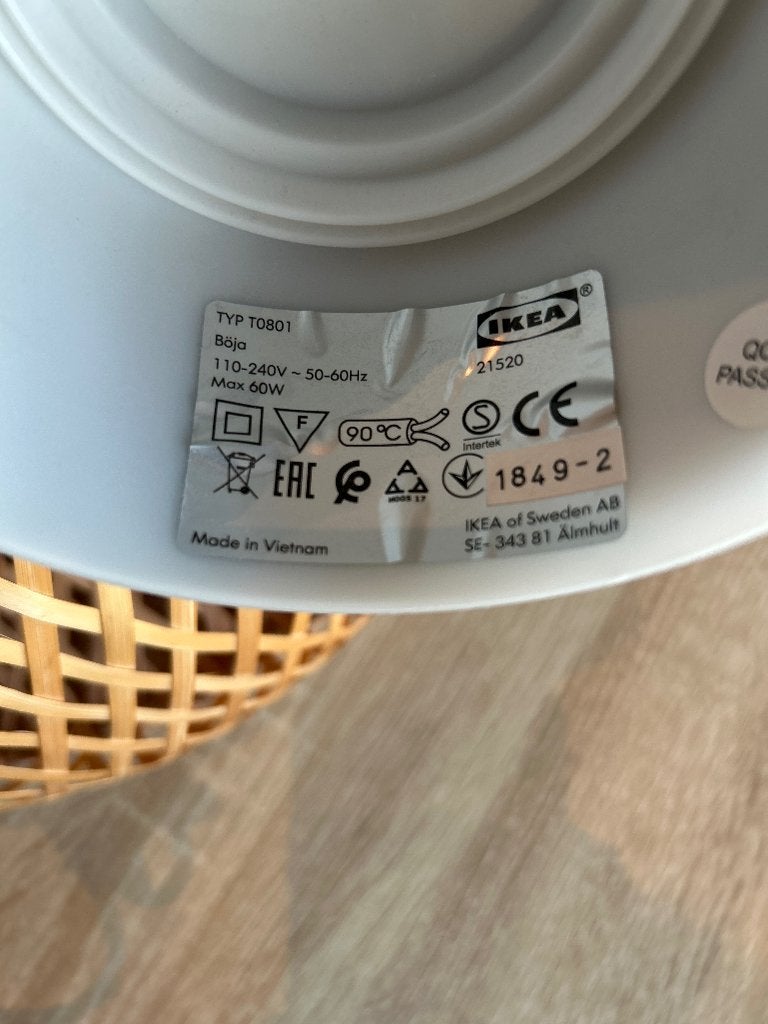 Ikea-lamp, Ophalen, Gebruikt, Hout, E27 (groot)