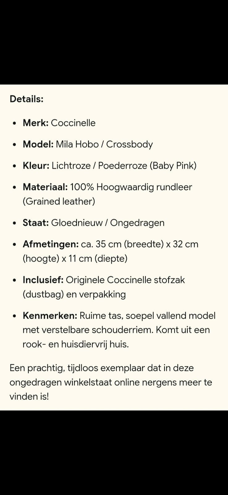 gloednieuwe coccinelle mila hobo tas, Bijoux, Sacs & Beauté, Enlèvement, Neuf, Rose, Sac à main
