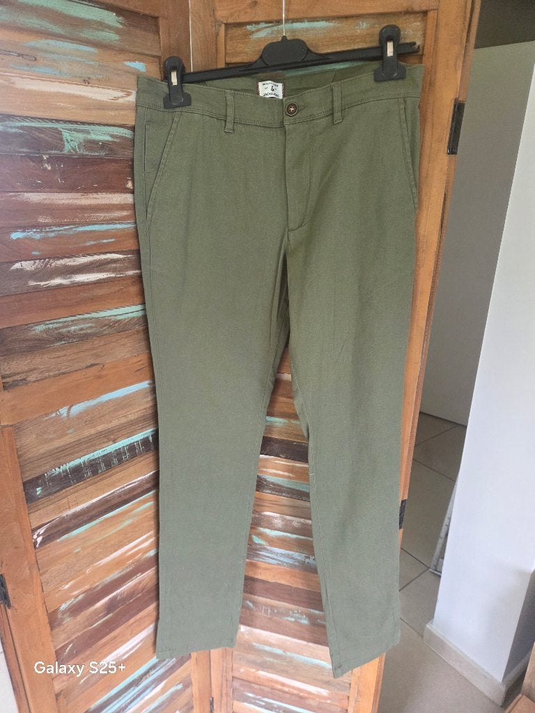 Jack Jones W30 L34 Slanke katoenen broek, nooit gedragen, Ophalen, Nieuw, Groen, Jack&Jones
