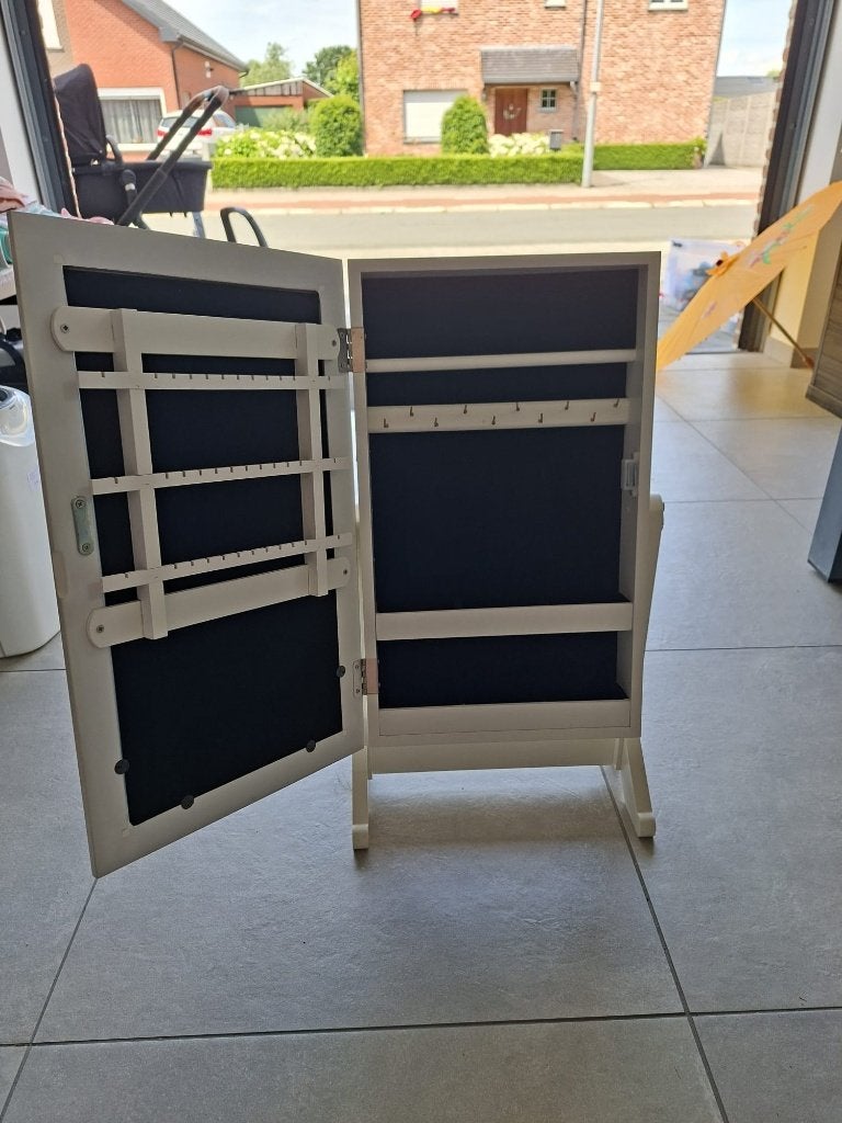 Juwelenkast met spiegel, Huis en Inrichting, Woonaccessoires | Spiegels, Ophalen, Minder dan 50 cm, Zo goed als nieuw, Minder dan 100 cm