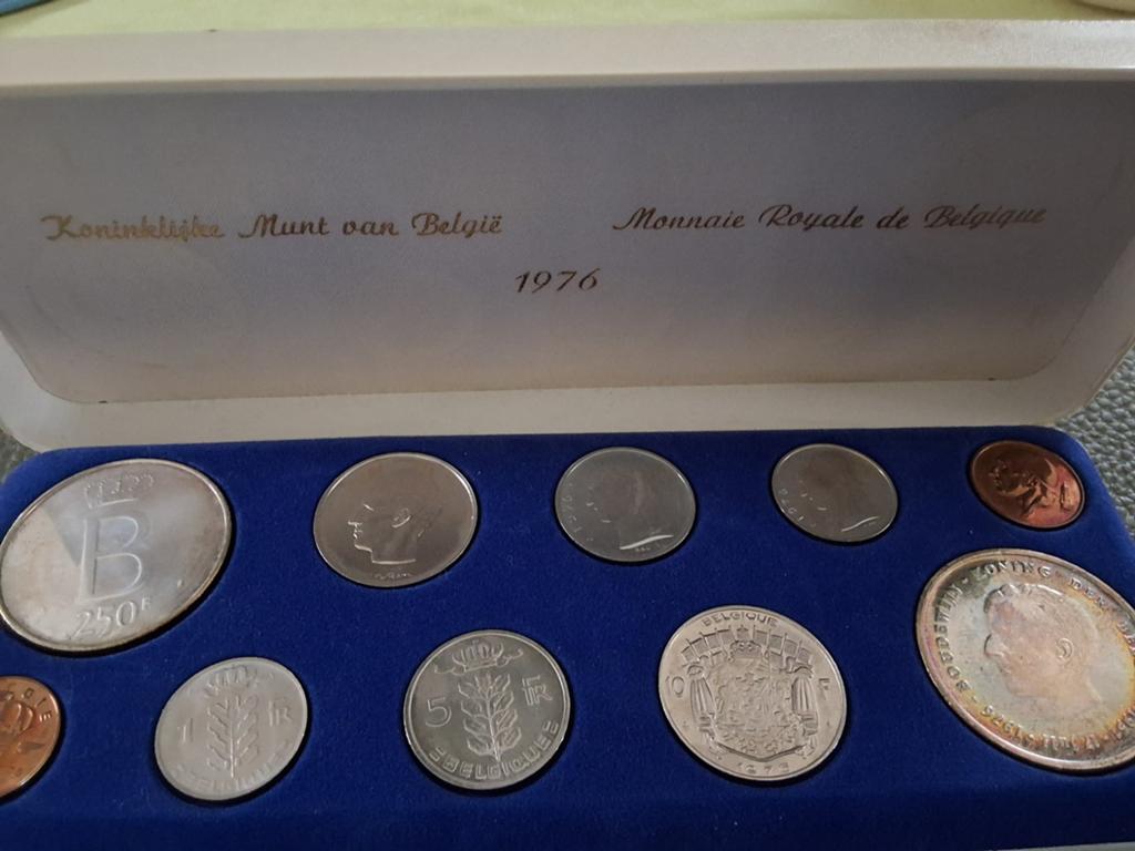 Muntenset 1976 met zilveren herdenkingsmunt., Timbres & Monnaies, Monnaies | Belgique, Série, Argent, Argent, Enlèvement ou Envoi