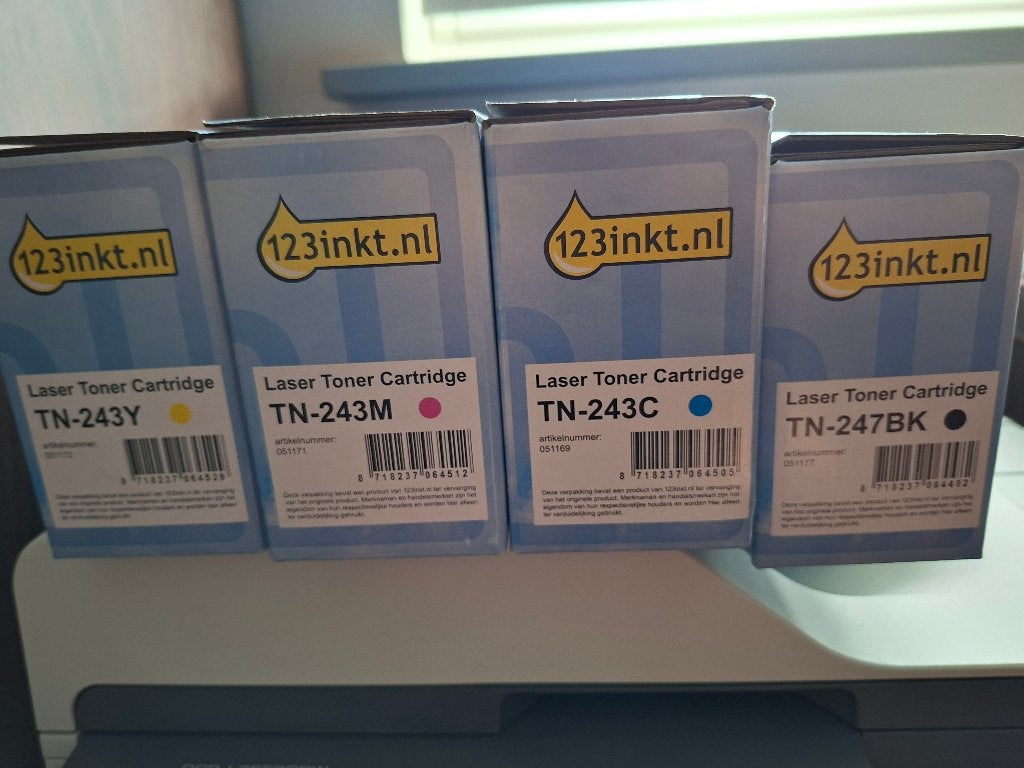 Nieuwe Toners: TN-247 BK, TN-243 Y/M/C Brother L3550CDW, Computers en Software, Ophalen of Verzenden, Nieuw, Toner, Huismerk