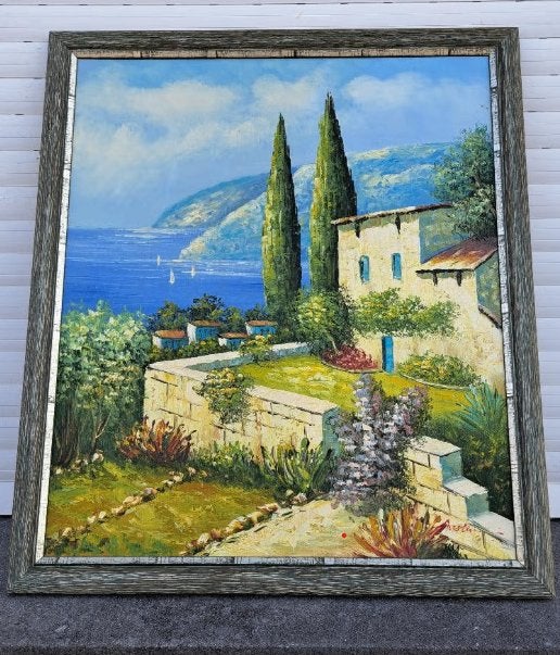 huile sur toile paysage signe, Enlèvement ou Envoi, Paysage, Toile