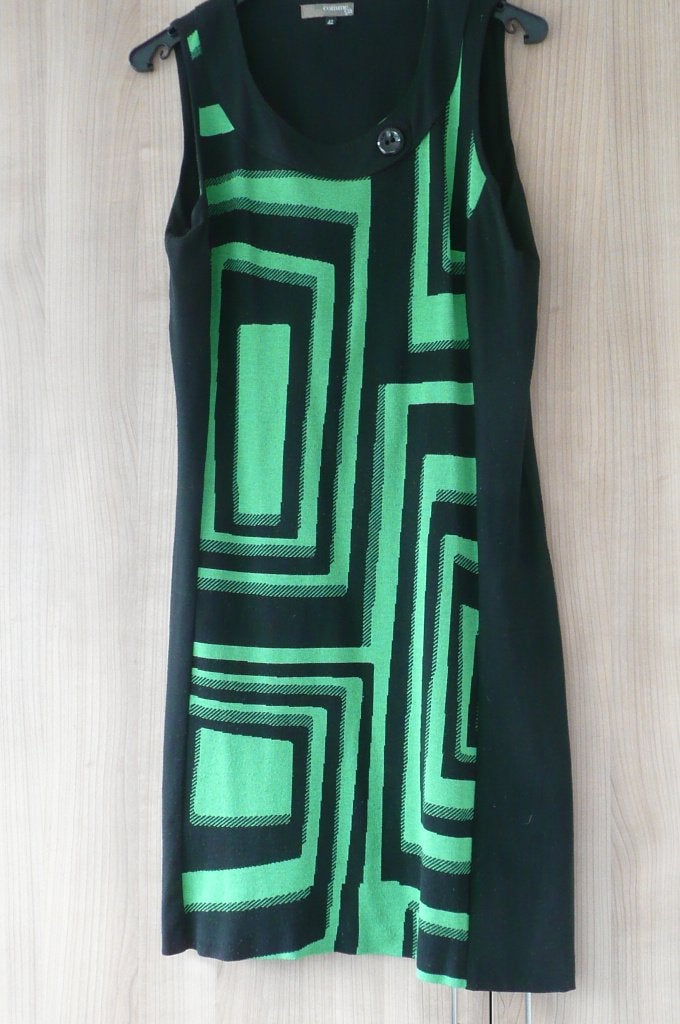 Zwart groen kleedje Comme ça (K447), Maat 38/40 (M), Gedragen, Comme ça, Ophalen of Verzenden