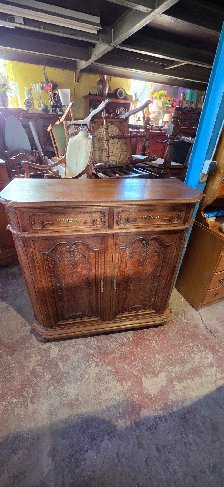 buffet ancien 2 portes 2 tiroirs en chêne, Maison & Meubles, Enlèvement