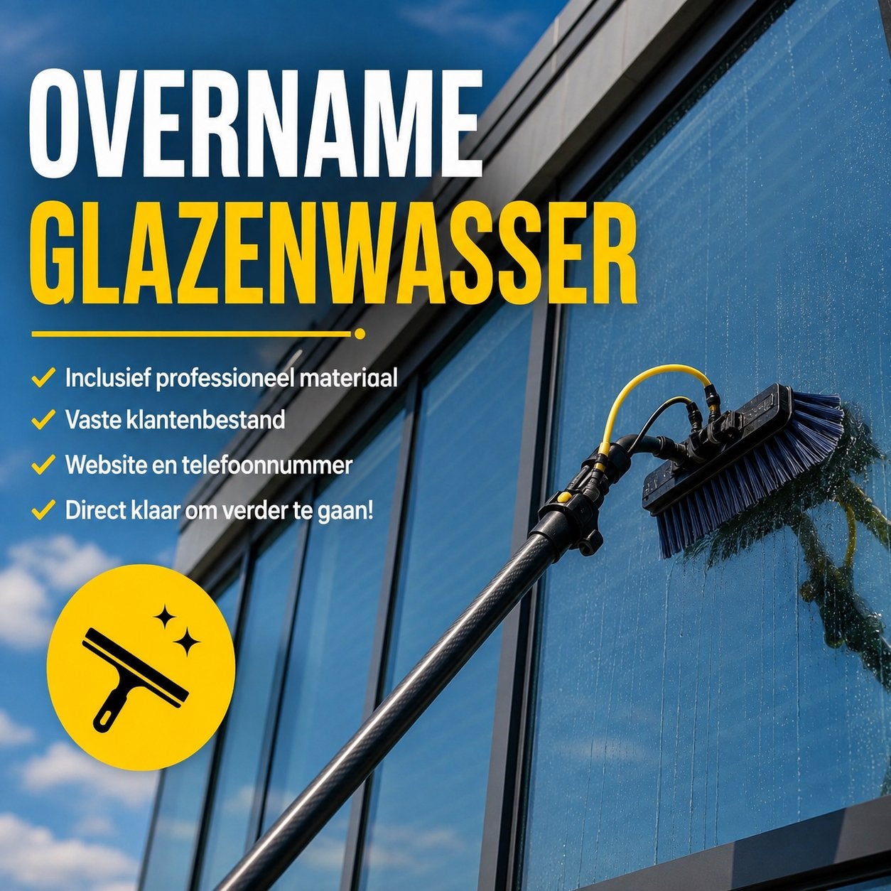 Startende ramenwasactiviteit ter overname – regio Antwerpen