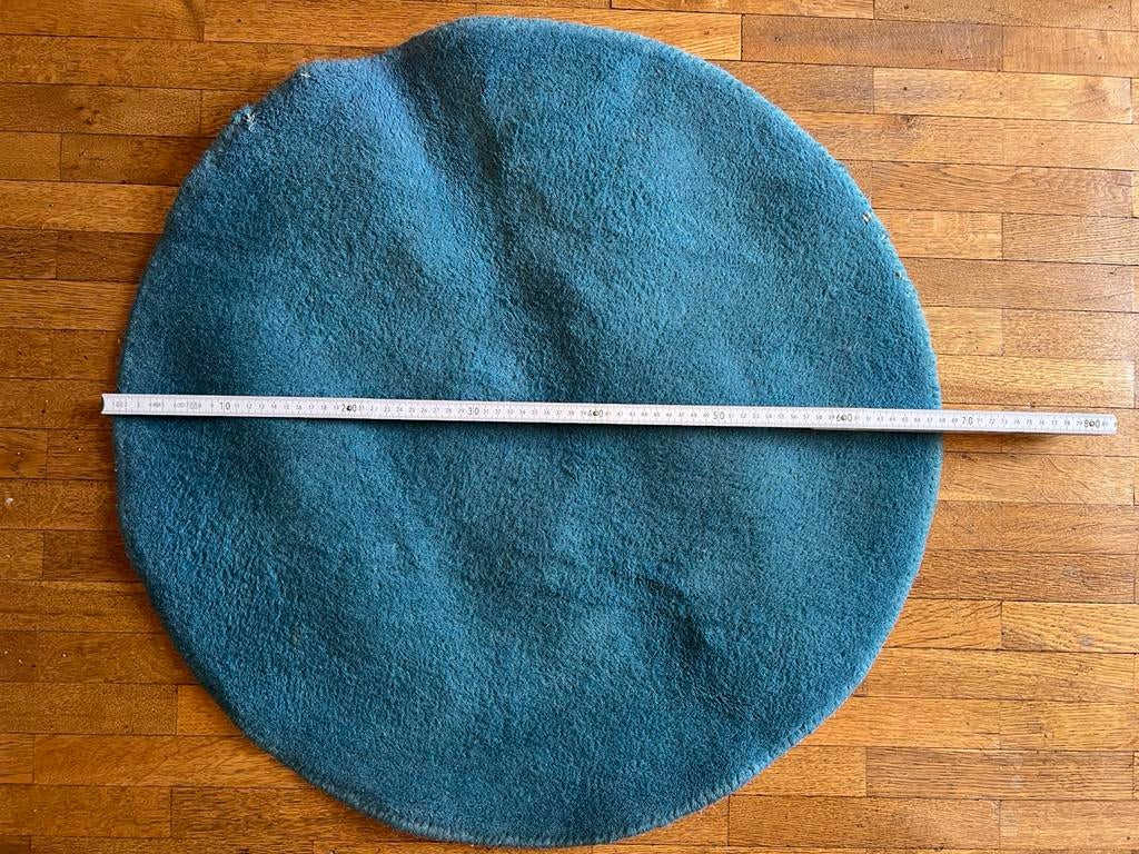 Ronde blauwe tapijt, Huis en Inrichting, Stoffering | Tapijten en Vloerkleden, Ophalen, Zo goed als nieuw