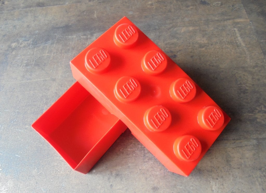 Lego Brick Lunch Box 2x4 (zie foto's) 4, Enlèvement ou Envoi, Utilisé, Lego