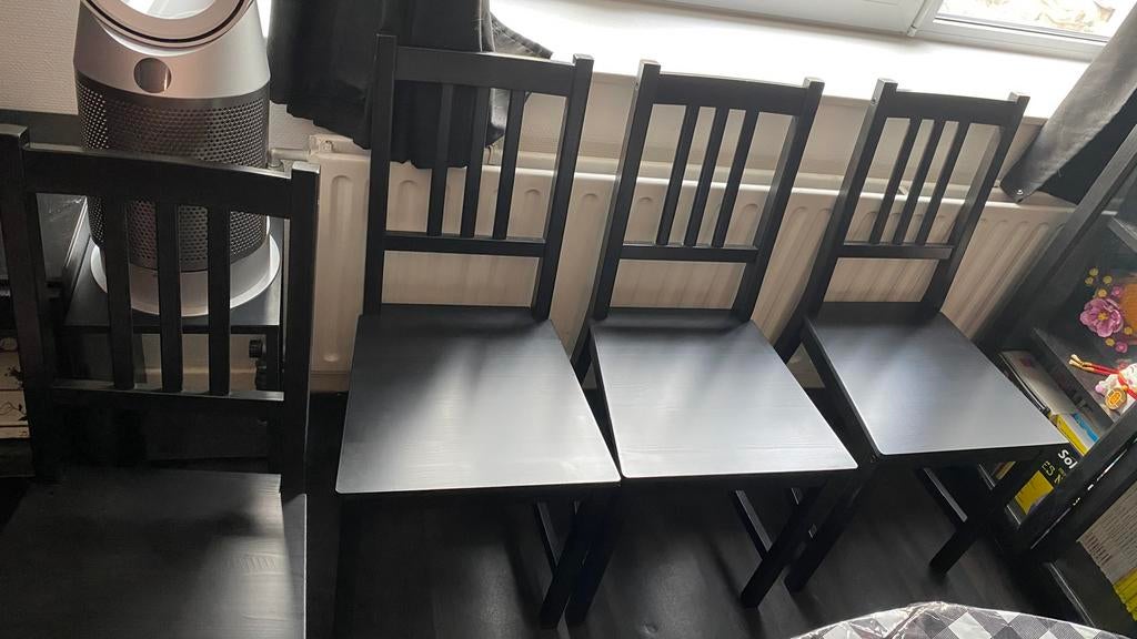 4 chaises de salle à manger ikea en bois, Enlèvement, Comme neuf, Bois