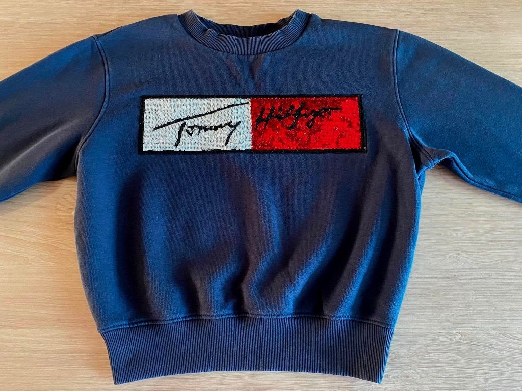 Blauwe trui - Tommy Hilfiger - maat 164, Meisje, Trui of Vest, Ophalen of Verzenden, Tommy Hilfiger
