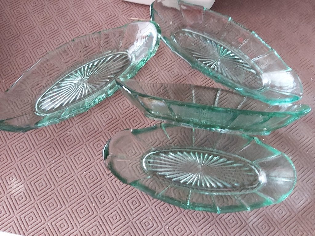 vintage - antieke glazen schaaltjes, ovaal of rond, Ophalen of Verzenden