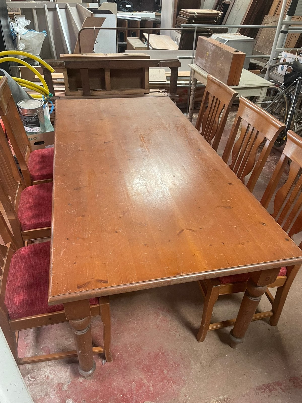 Te koop: Landelijke grenenhouten eettafel – 180 cm, Antiek en Kunst, Antiek | Meubels | Tafels, Ophalen