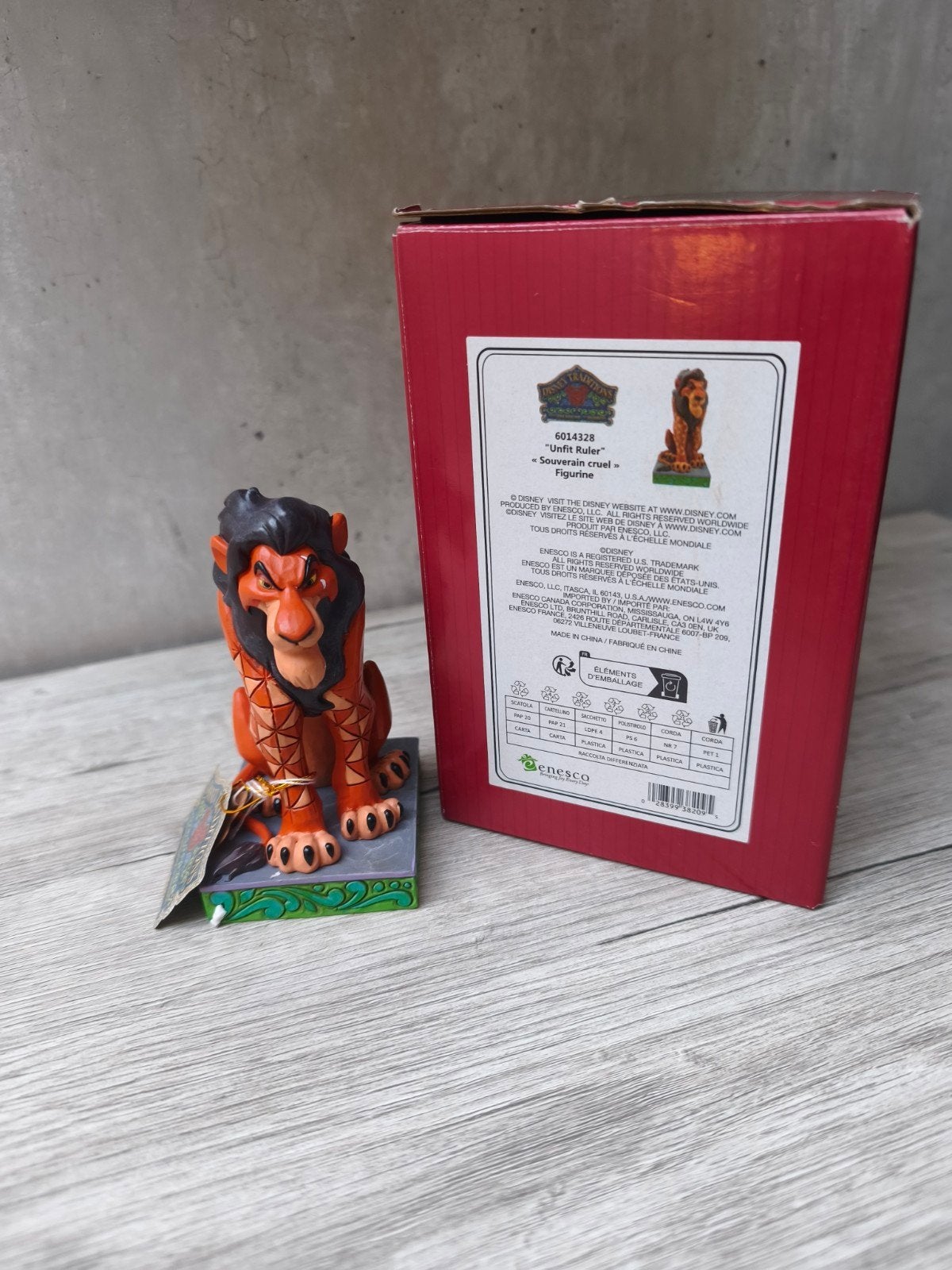 Disney traditions scar gesigneerd, Verzamelen, Ophalen of Verzenden, Leeuwenkoning of Jungle Boek, Nieuw, Beeldje of Figuurtje