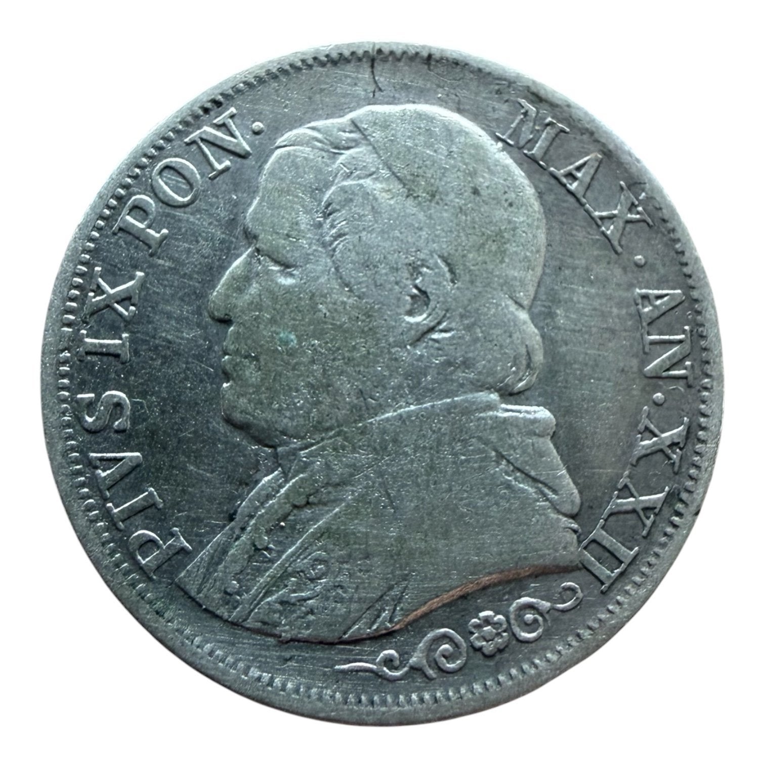 Vaticaan Pius IX 1 Lira 1967R zeldzaam, Ophalen, Zilver