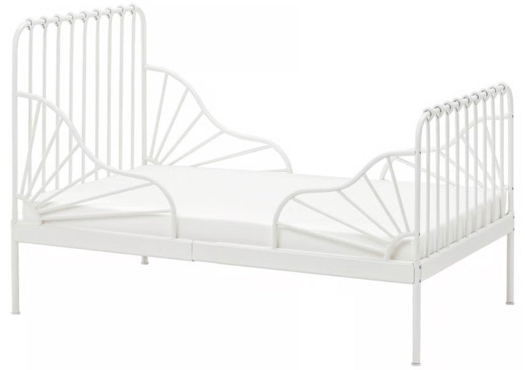 Lit enfant extensible + matelas, Maison & Meubles, Blanc, Lit minnen, Une personne, Comme neuf