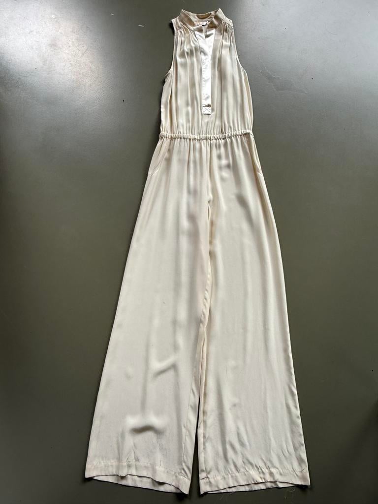 Wolwitte mouwloze zijden jumpsuit van Sunner, mt S, Kleding | Dames, Jumpsuits, Verzenden, Zo goed als nieuw, Maat 36 (S)