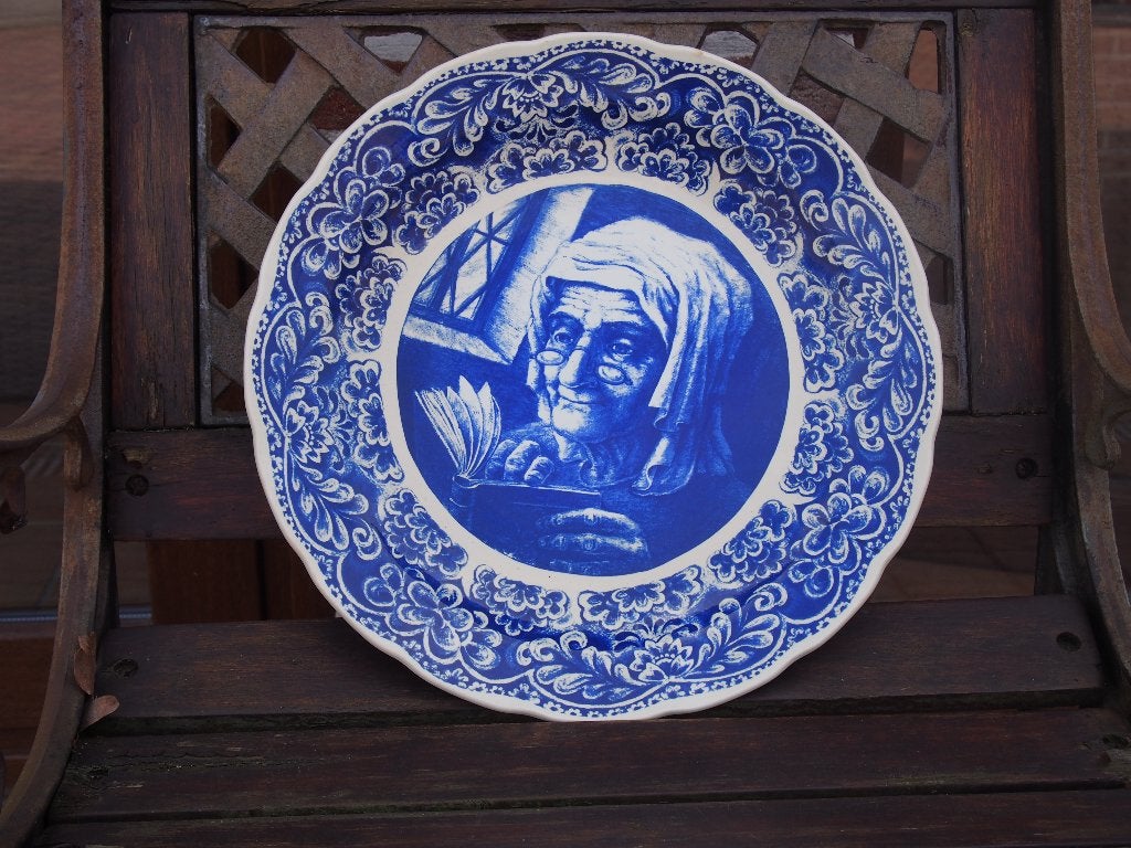 blauw delfts bord, Ophalen