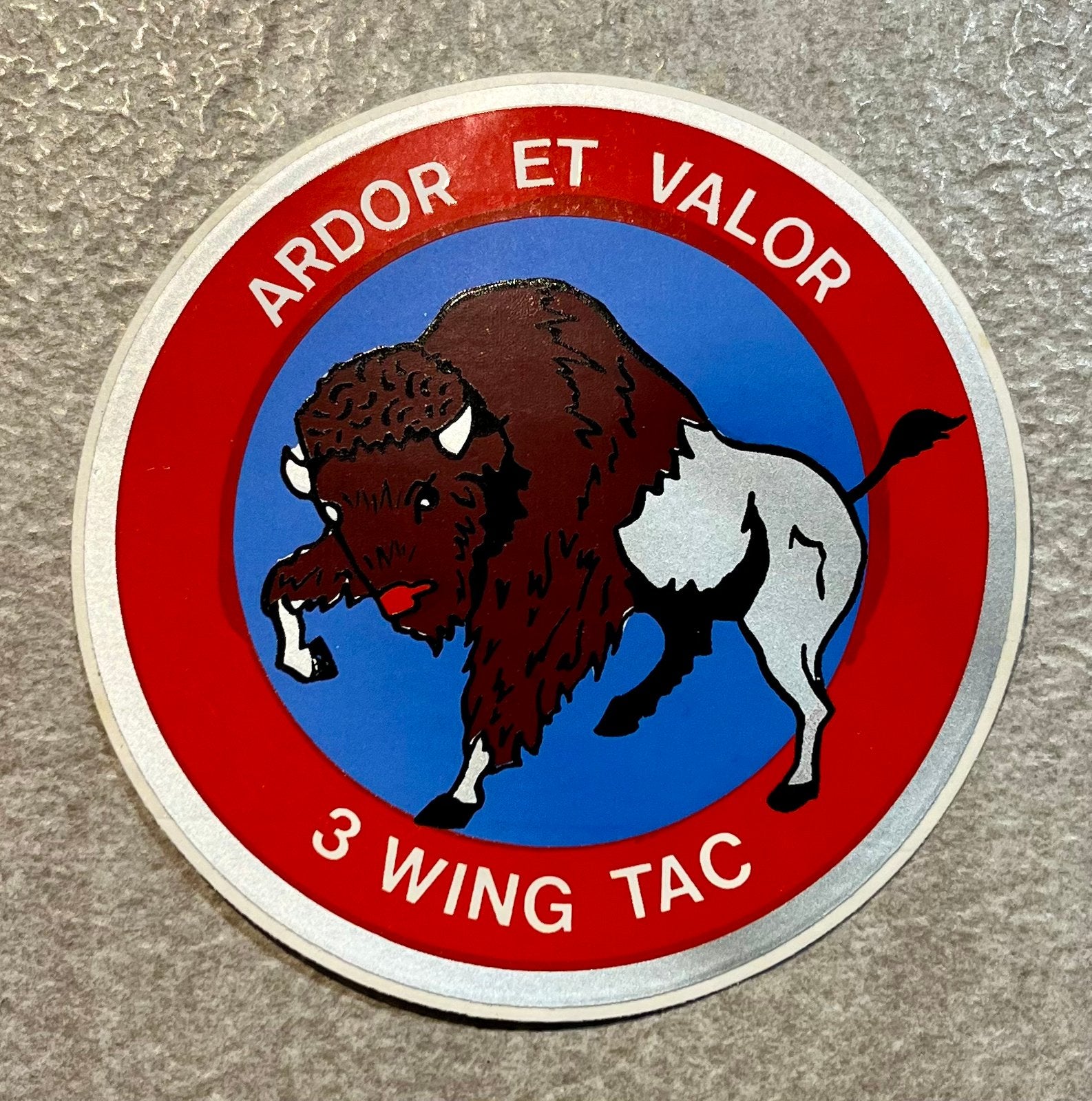 Vintage sticker 3de Wing TAC Bierset, Ophalen of Verzenden, Luchtmacht, Embleem of Badge