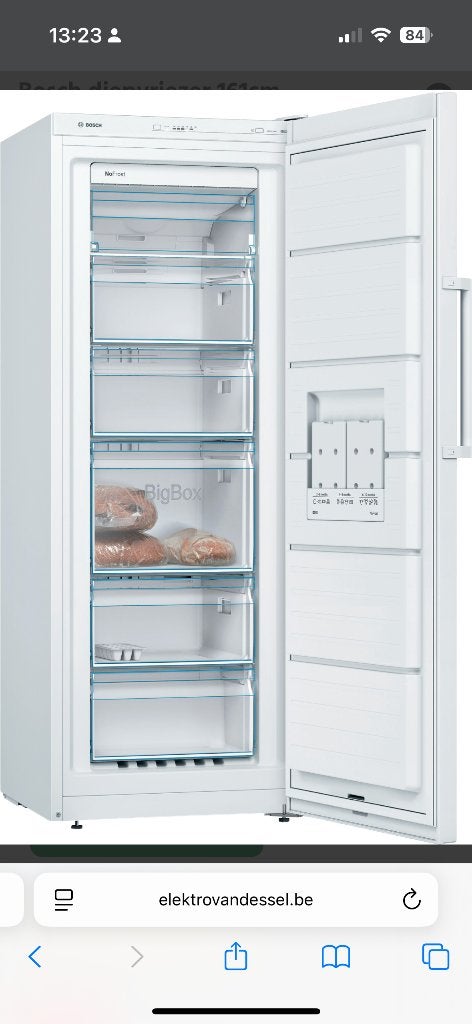 Diepvries bosch gsn29, Congélateur, Classe énergétique A ou plus économe, 160 cm ou plus, Enlèvement