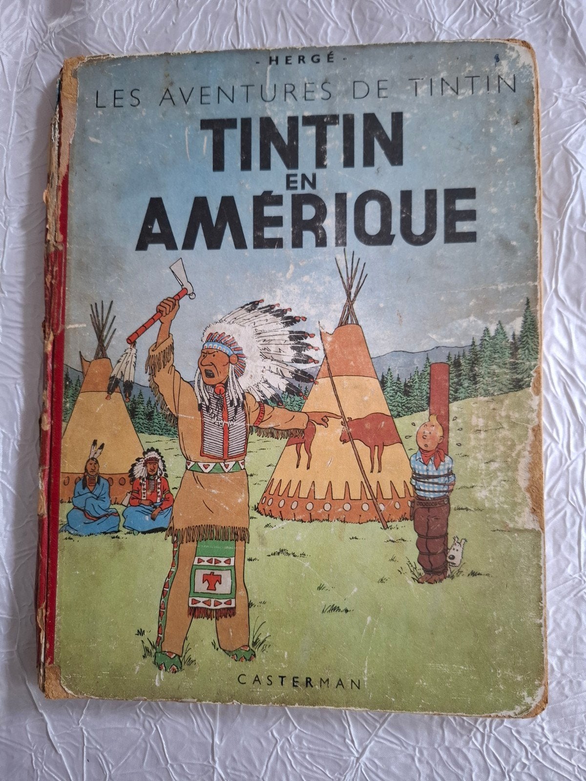 BD Dessiné Hergé Tintin en Amerique 1947 2eme edition Belgi, Livres, Enlèvement ou Envoi, Une BD, Utilisé, Hergé