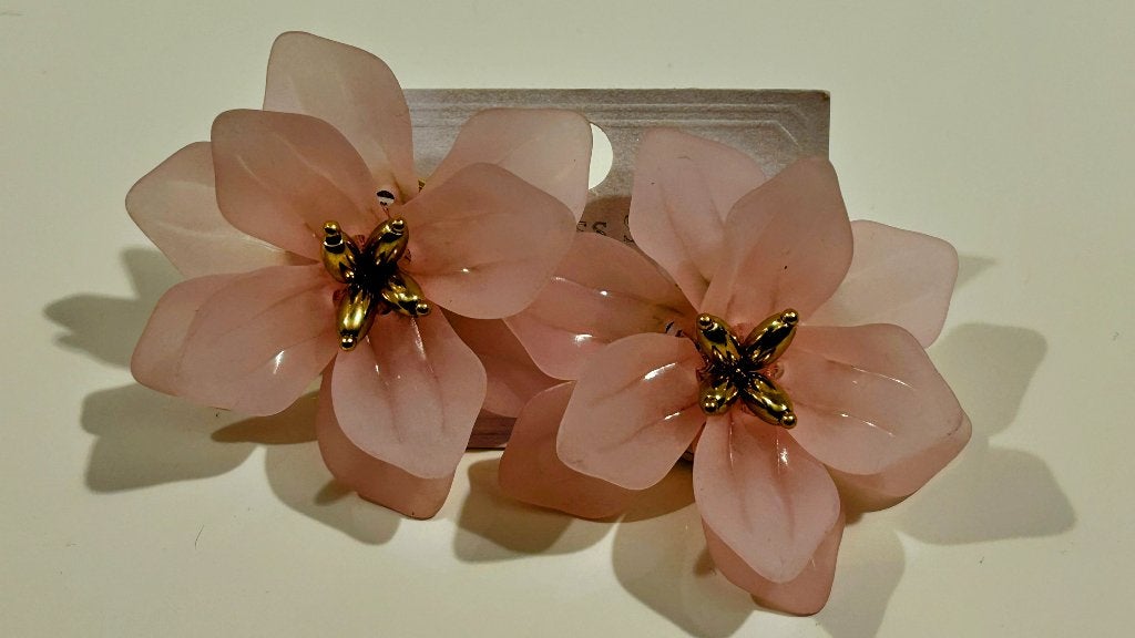 Roze bloemvormige oorstekers, Bijoux, Sacs & Beauté, Enlèvement ou Envoi, Neuf, Rose, Puces ou Clous