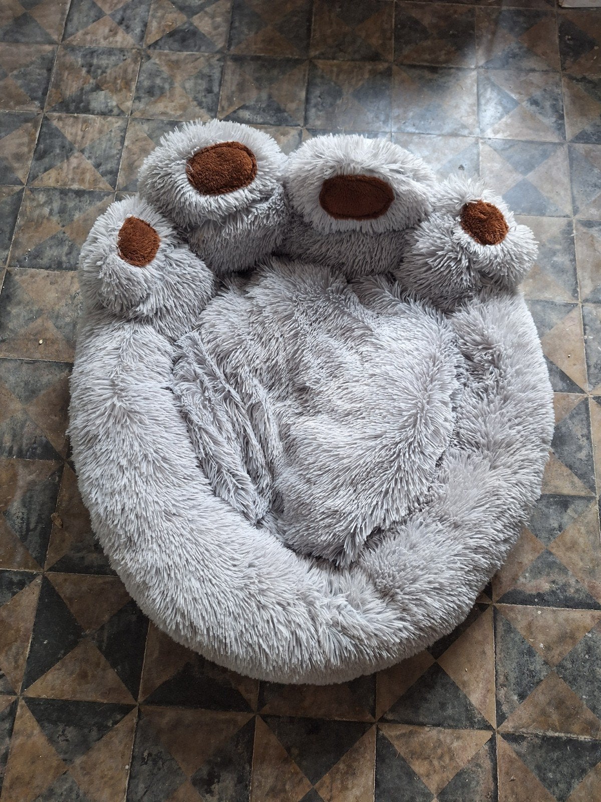 hondenmand pootafdruk, Animaux & Accessoires, Paniers pour chiens, Enlèvement, Comme neuf, Peluche