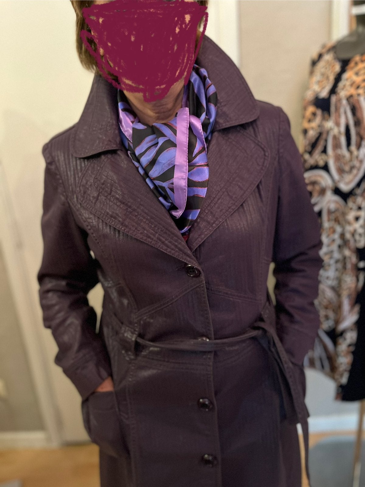 Trench-coat Melvin violet aubergine couleur 42, Vêtements | Femmes, Enlèvement ou Envoi, Comme neuf, Violet