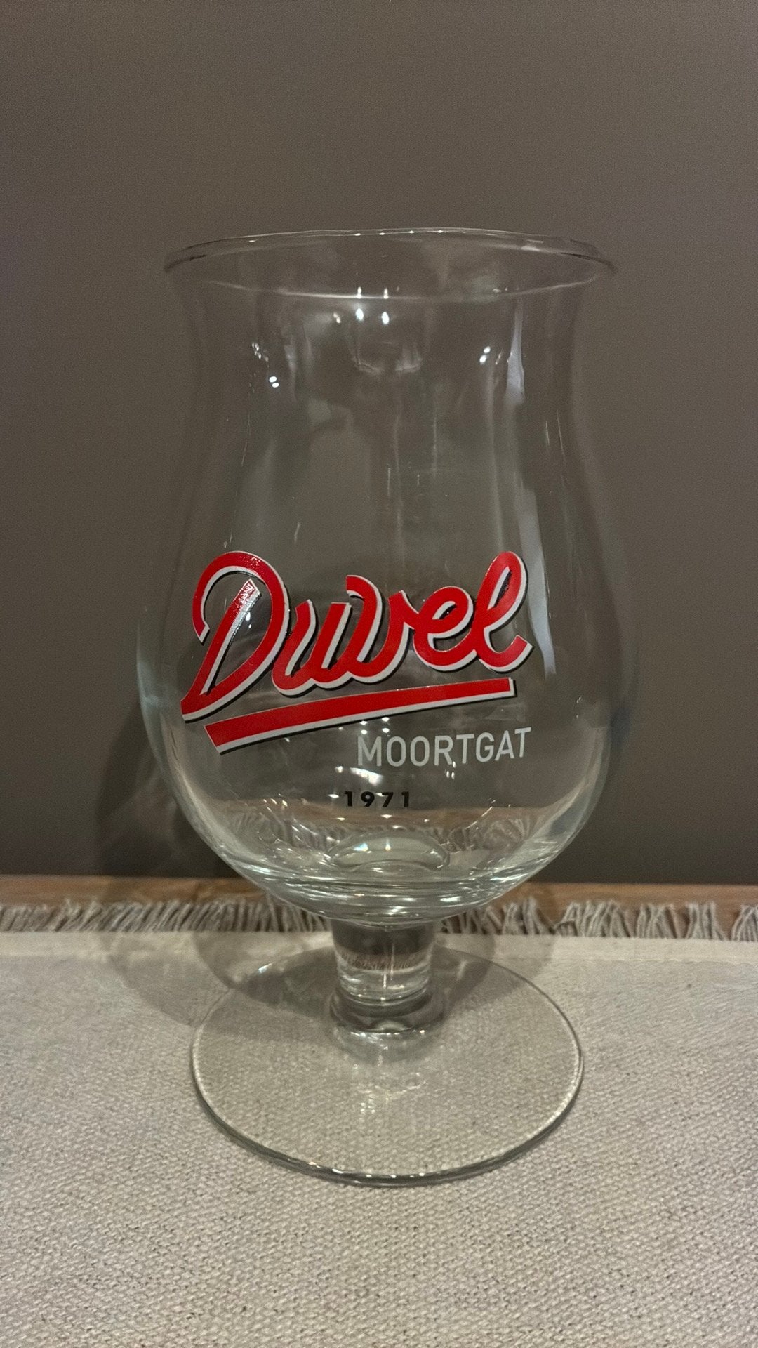 Duvel: Moortgat 1971 - 85 jaar, Ophalen of Verzenden, Zo goed als nieuw, Glas of Glazen, Duvel