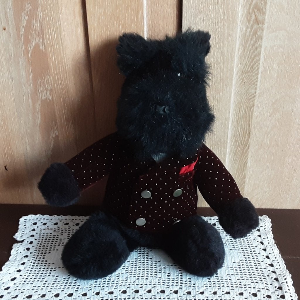 Vintage pluche knuffelhond "Scotty" After Eight Applaus 1987, Ophalen of Verzenden, Zo goed als nieuw, Stoffen beer