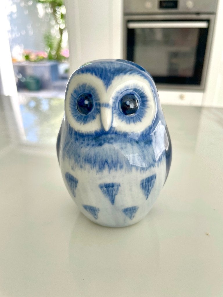 Figurine japonaise en forme de hibou Kutani (Sometsuke), Enlèvement ou Envoi
