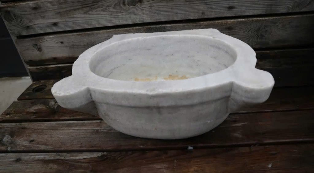 Mooie authentieke marmeren wastrog (geschikt als lavabo), Enlèvement, Utilisé, Pierre, Lavabo
