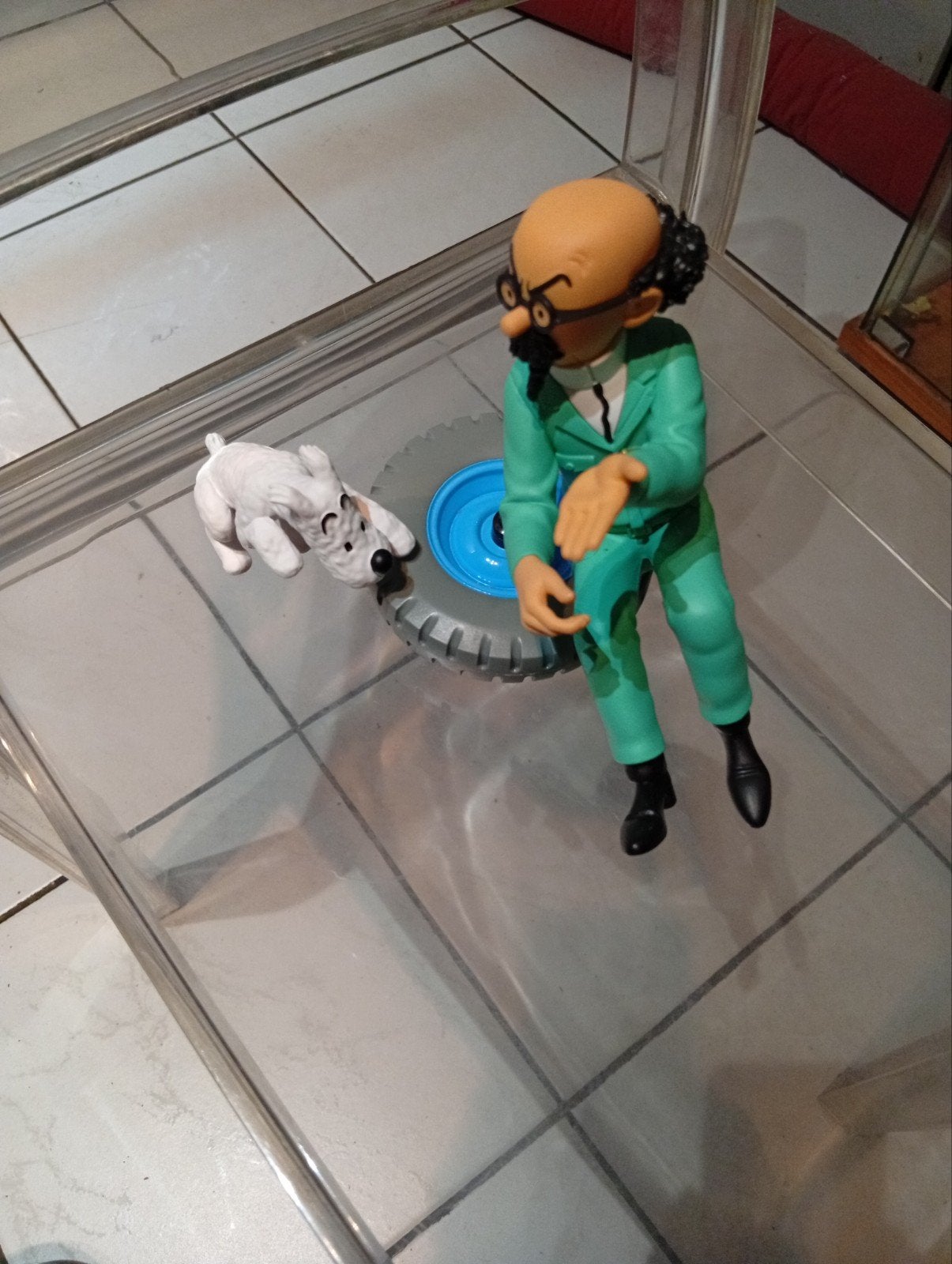 figurines de la jeep bleu 1/8... objectif lune..parfat, Collections, Enlèvement ou Envoi, Tintin, Comme neuf, Statue ou Figurine