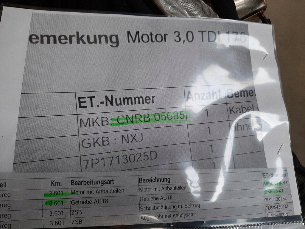 Moteur CNRB Complet TOUAREG AUDI Q7 VW, Envoi, Utilisé, Daihatsu