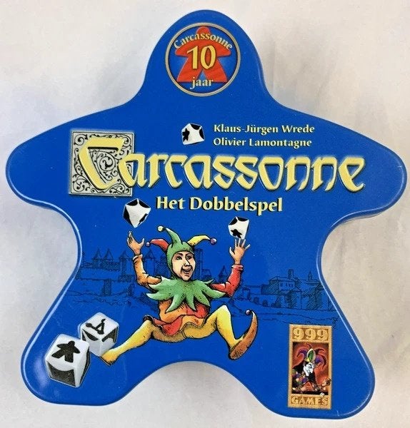 Carcassonne Het Dobbelspel 10 jaar editie in blik compleet, Verzamelen, Verzenden, Zo goed als nieuw, Overige, Overige merken