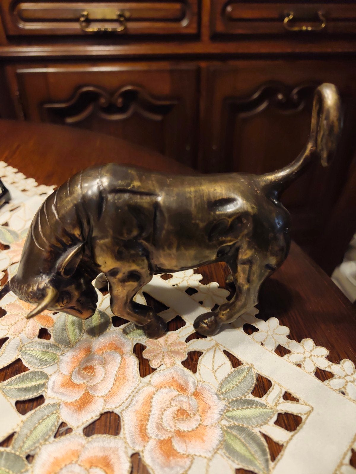 Vintage bronze look stier, Ophalen