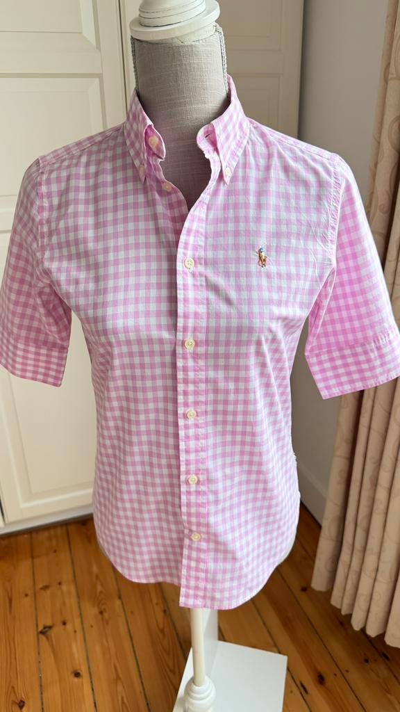 RALPH LAUREN - maat S - prachtige vichy blouse AS NEW, Kleding | Dames, Ophalen of Verzenden, Zo goed als nieuw, Maat 36 (S), Wit