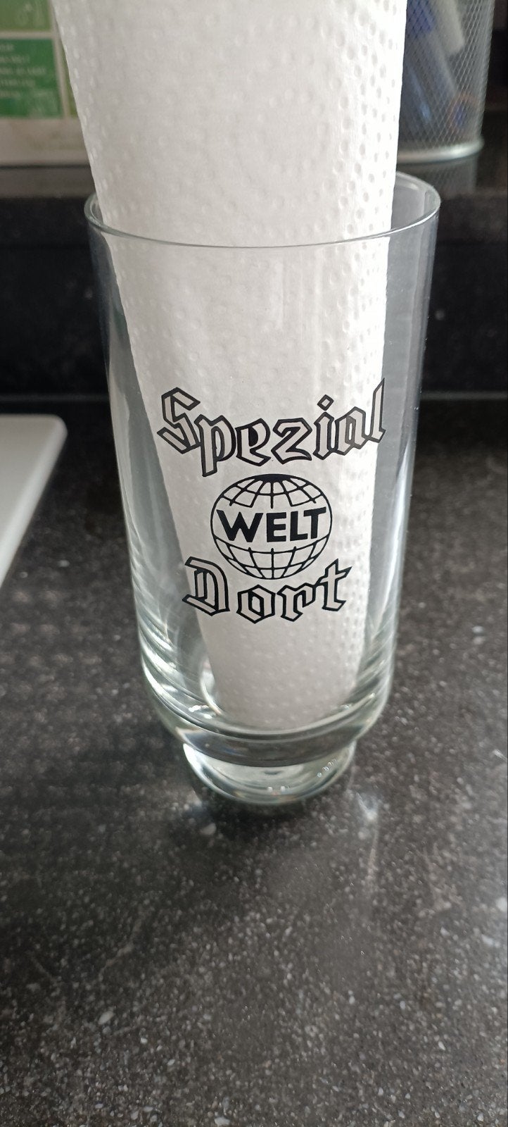 Oud perfekt bierglas jaren 50 export oude br. SCALDIS hingen, Ophalen of Verzenden, Bierglas
