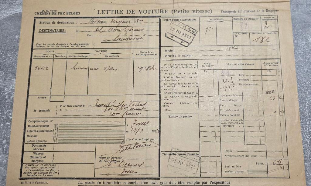 1943+Fosses+Fosse+Aiseau Tergnée raccordement+Chemin de fer, Enlèvement, Utilisé, Train