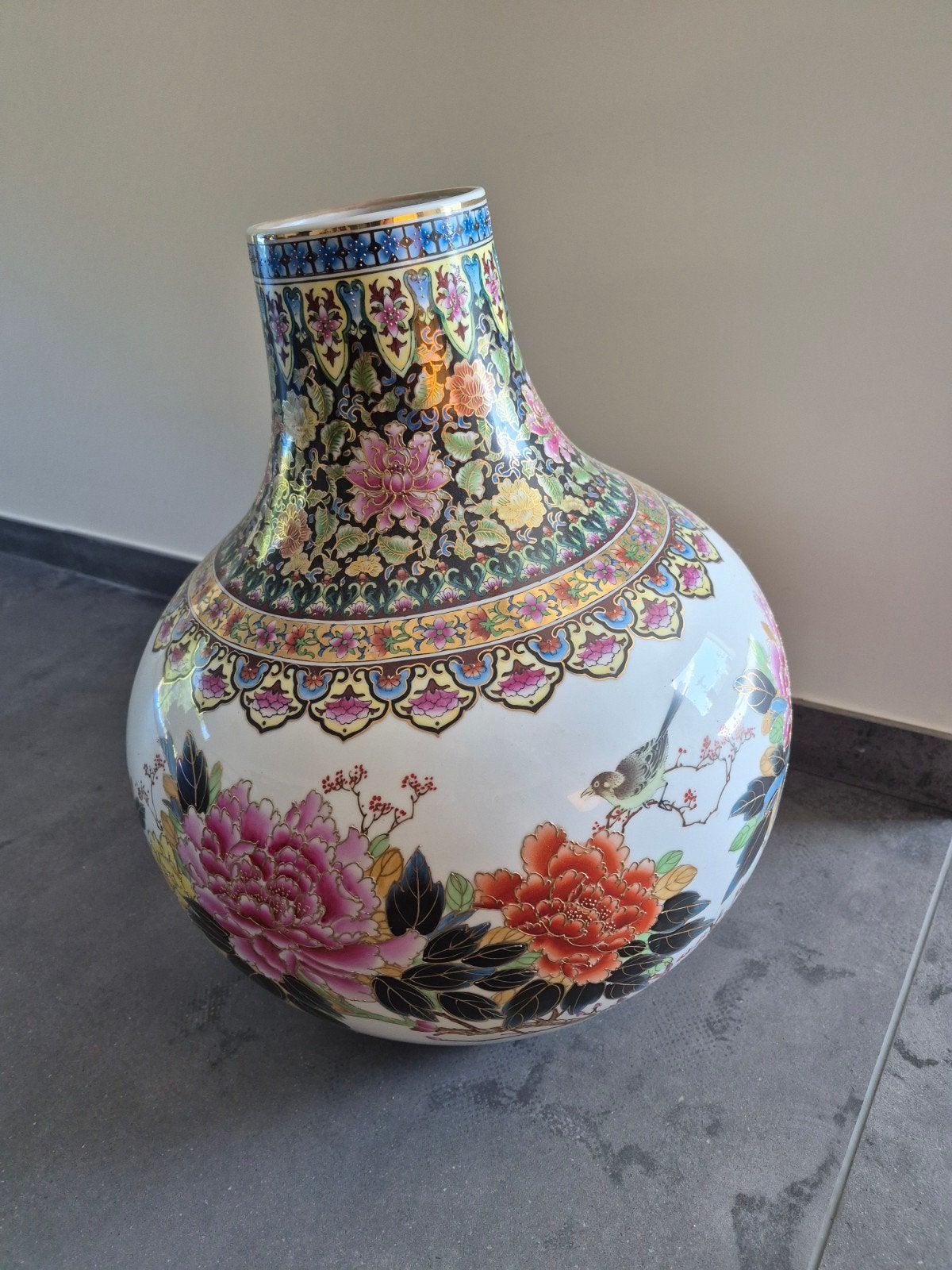 chinese vaas famillie rose stijl! 50 cm hoog, Ophalen