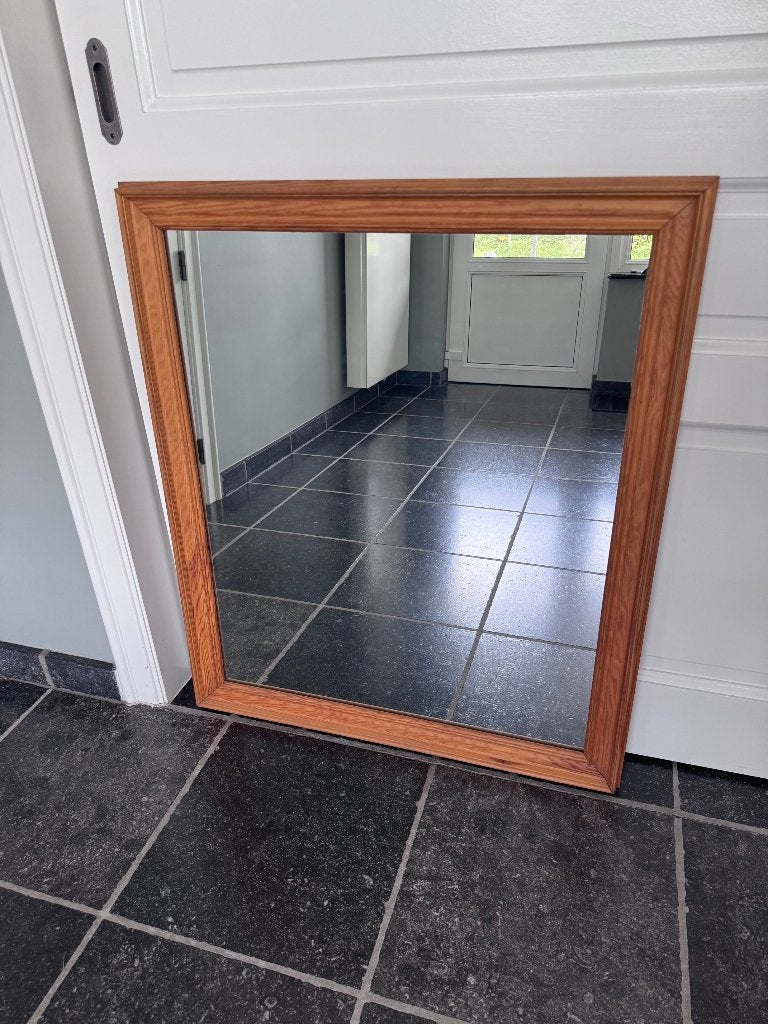 miroir avec cadre en bois, Maison & Meubles, Accessoires pour la Maison | Miroirs, Moins de 100 cm, Enlèvement, Utilisé, Rectangulaire