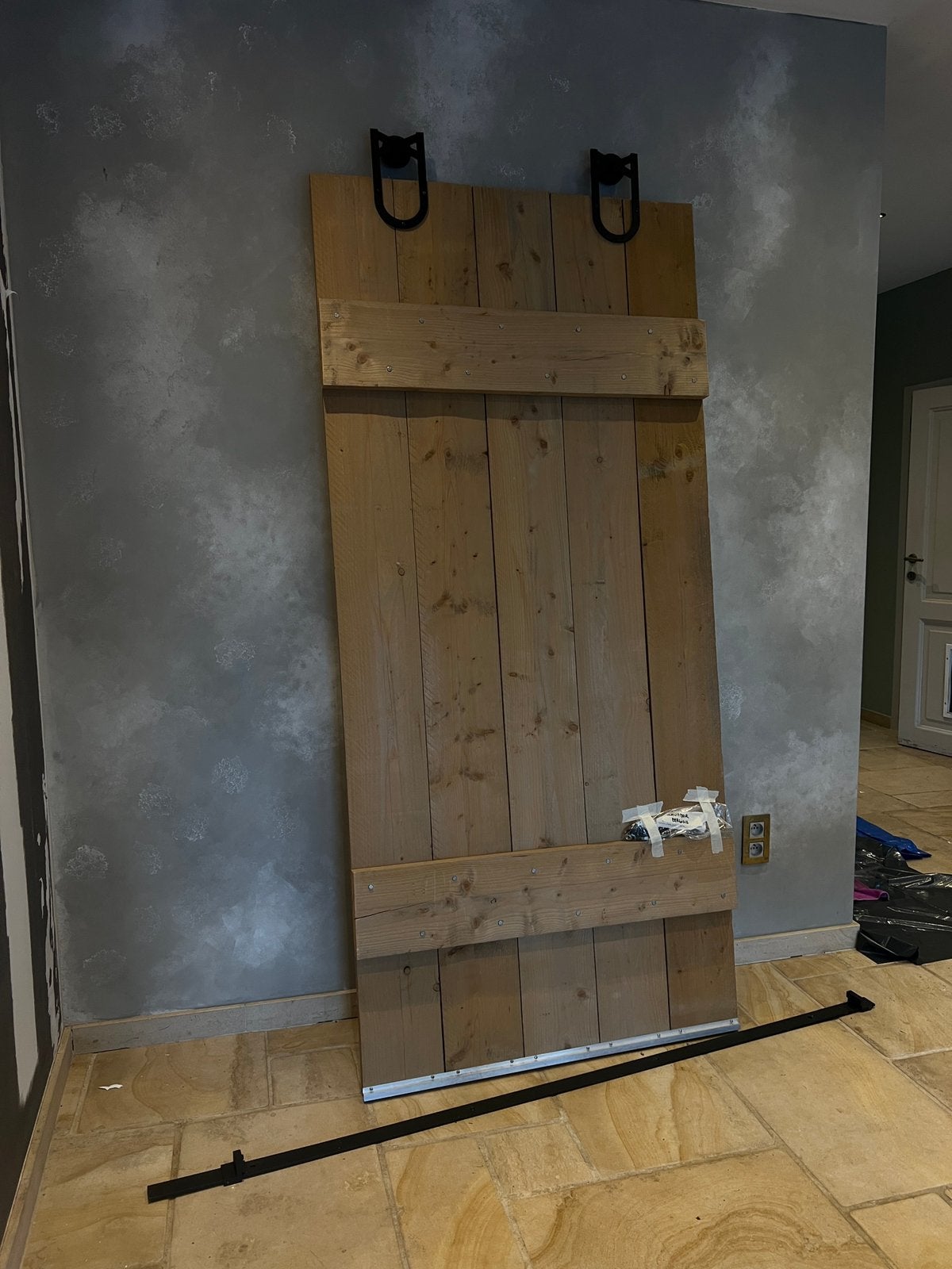 Porte coulissante en bois d'échafaudage/porte de grenier, Maison & Meubles, Enlèvement, Utilisé