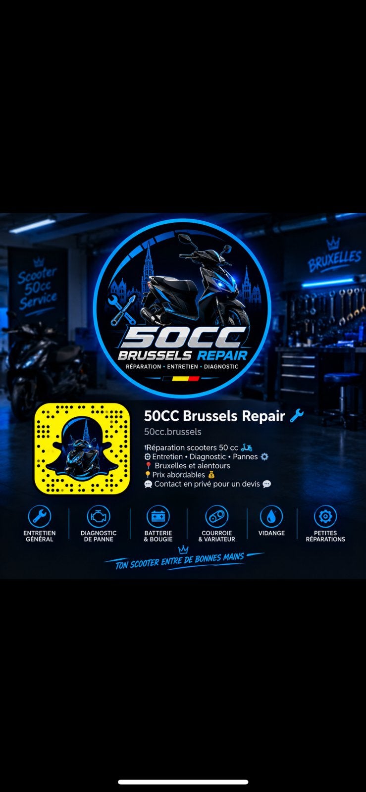 RÉPARATION SCOOTER 50 CC – BRUXELLES, Vélos & Vélomoteurs, Enlèvement