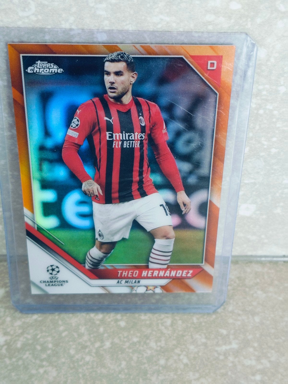Topps Chrome CL Theo Hernandez AC Milan genummerd, Verzamelen, Ophalen of Verzenden