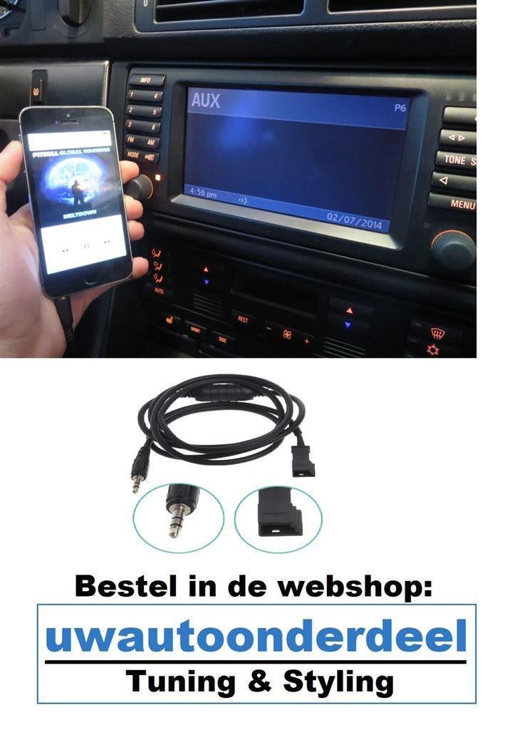 Aux in adapter Bmw E39 E46 E38 E53 X5 Navigatie Iphone 16:9, Auto diversen, Tuning en Styling, Verzenden