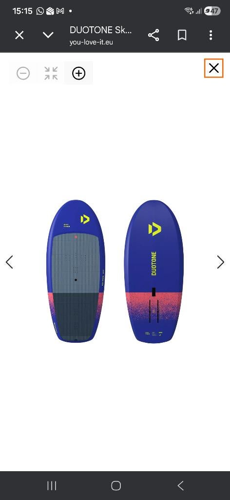 Wingfoil Duotone skyfree 2025 95l, Sports nautiques & Bateaux, Sports Nautiques & Bateaux Autre, Enlèvement, Comme neuf