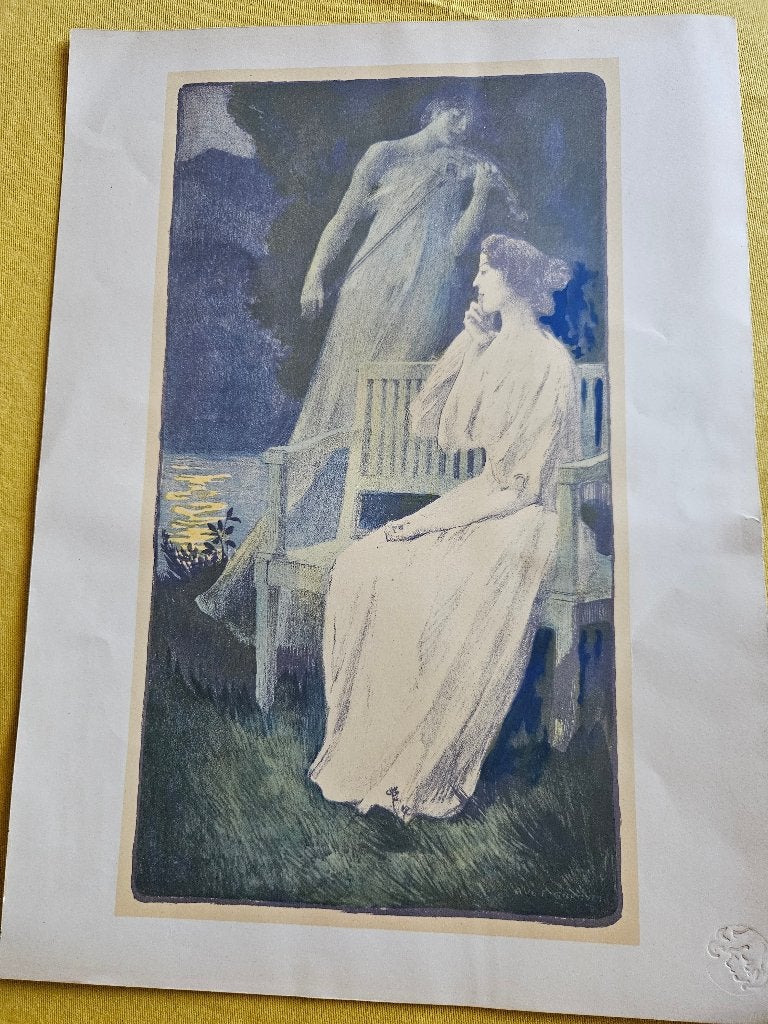 Lithographie d'Auguste Gorguet, Antiquités & Art, Art | Lithographies & Sérigraphies, Enlèvement ou Envoi, Personnages et figures fantastiques