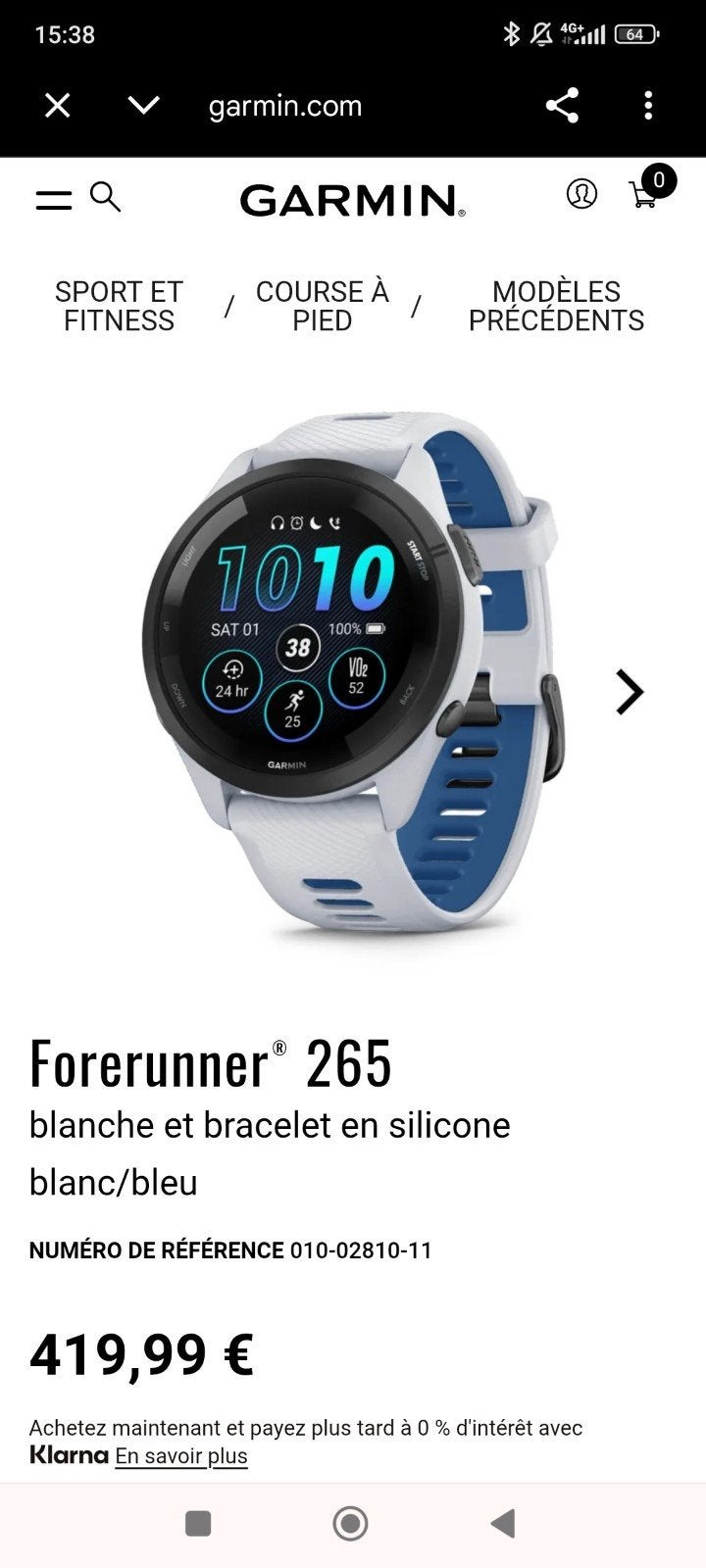 Garmin 265S, Ophalen